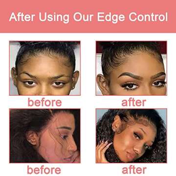 Edge Control Wax for Women Strong Hold Non-greasy Edge Control Smoother Edge Tamer, Edge Wax Styling Tamer Edge Control for Black Hair No Flaking, White Residue, Shine and Smooth (edge control-6pcs)
