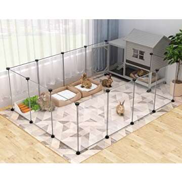 Pet Playpen,24 Inch Tall Puppy Playpen Portable Small Animals Playpen, Pet Fence Yard Fence for Pupp...