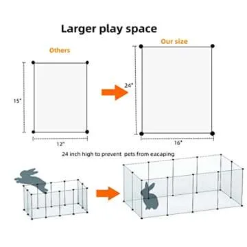 Pet Playpen,24 Inch Tall Puppy Playpen Portable Small Animals Playpen, Pet Fence Yard Fence for Puppy,Bunny,Guinea Pigs,Ferrets,Mice,Hamsters,Hedgehogs,Turtles