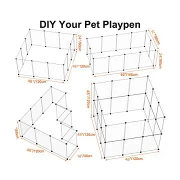 Pet Playpen,24 Inch Tall Puppy Playpen Portable Small Animals Playpen, Pet Fence Yard Fence for Puppy,Bunny,Guinea Pigs,Ferrets,Mice,Hamsters,Hedgehogs,Turtles