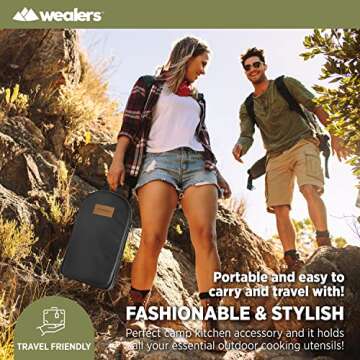 12 Piece Camp Kitchen Cooking Utensil Set for Travel