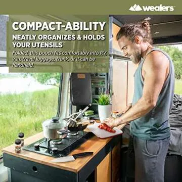 12 Piece Camp Kitchen Cooking Utensil Set for Travel