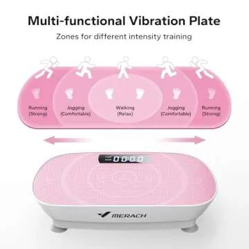 MERACH Vibration Plate Exercise Machine, Whole Body Workout Equipment for Women, Bluetooth and Silicone Pedal, Vibration Plate for Lymphatic Drainage, Vibrate Fitness Platform for Weight Loss (Pink)