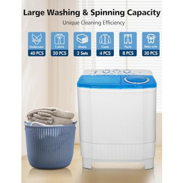 28Lbs Portable Twin Tub Washer for Apartments & Dorms