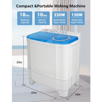 28Lbs Portable Twin Tub Washer for Apartments & Dorms