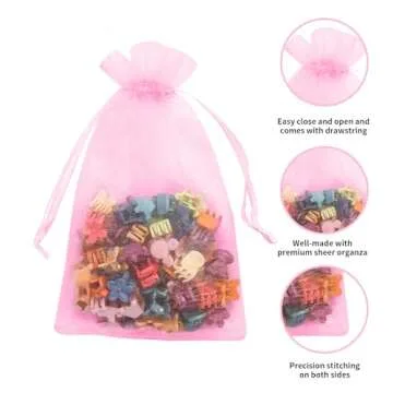 YHJZ 100PCS Organza Bags, 4x6 inches (10x15cm) Small Mesh Bags Drawstring, Jewelry Gift Bags, Packag...