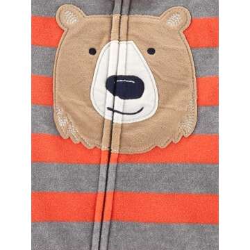 Simple Joys by Carter's Boys' 3-Pack Loose Fit Flame Resistant Fleece Footless Pajamas, Alligator/Be...