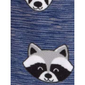 Simple Joys by Carter's Boys' 3-Pack Loose Fit Flame Resistant Fleece Footless Pajamas, Alligator/Bear/Fox, 24 Months