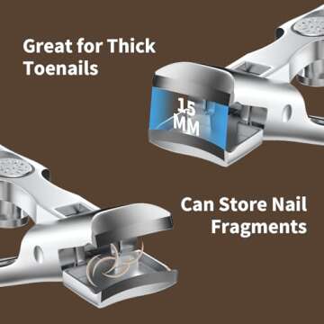 WONSIM German Nail Clippers for Men Thick Nails, Large Heavy Duty Toenail Clippers for Seniors with ...