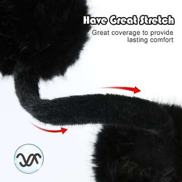 RUIKUNA Women Winter Ear Muffs Fluffy Faux Fur Earmuffs Foldable Ear Warmer Girls Soft Ear Covers