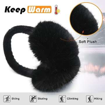 RUIKUNA Women Winter Ear Muffs Fluffy Faux Fur Earmuffs Foldable Ear Warmer Girls Soft Ear Covers