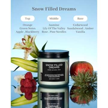 M&SENSE Jasmine & Pine Scented Candle, 11.6oz Natural Soy Wax Candle, 70 Hours Long Lasting Candle, ...