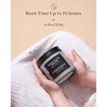 M&SENSE Jasmine & Pine Scented Candle, 11.6oz Natural Soy Wax Candle, 70 Hours Long Lasting Candle, 2 Cotton Wick Aromatherapy Candle for Home Decor, Winter Candle Holiday Gifts for Men and Women