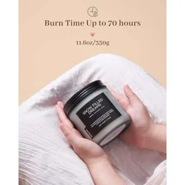 M&SENSE Jasmine & Pine Scented Candle, 11.6oz Natural Soy Wax Candle, 70 Hours Long Lasting Candle, 2 Cotton Wick Aromatherapy Candle for Home Decor, Winter Candle Holiday Gifts for Men and Women