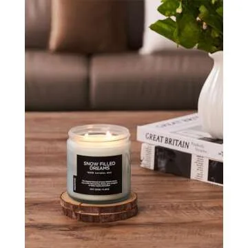 M&SENSE Jasmine & Pine Scented Candle, 11.6oz Natural Soy Wax Candle, 70 Hours Long Lasting Candle, 2 Cotton Wick Aromatherapy Candle for Home Decor, Winter Candle Holiday Gifts for Men and Women