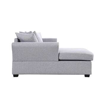 Divano Roma Furniture Modern Sectional, Large, Grey