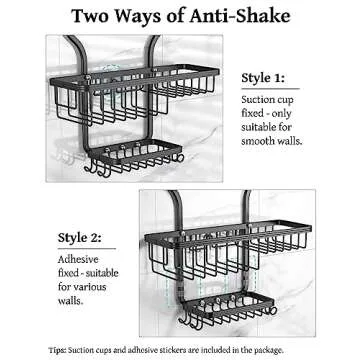 YASONIC Shower Caddy - Durable Hanging Organizer with Hooks