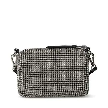 Steve Madden womens Noble-c Steve Madden NOBLE C Rhinestone Crossbody, Silver, One Size US