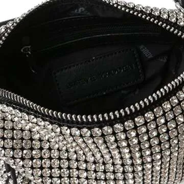 Steve Madden womens Noble-c Steve Madden NOBLE C Rhinestone Crossbody, Silver, One Size US