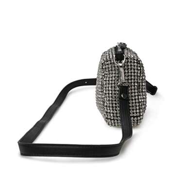 Steve Madden womens Noble-c Steve Madden NOBLE C Rhinestone Crossbody, Silver, One Size US