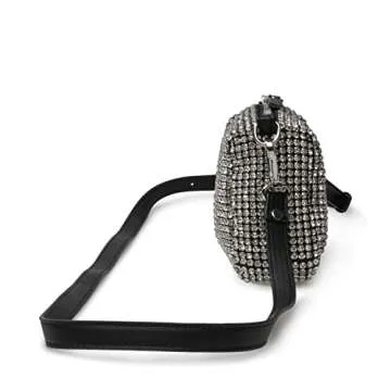 Steve Madden womens Noble-c Steve Madden NOBLE C Rhinestone Crossbody, Silver, One Size US