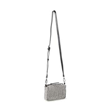 Steve Madden womens Noble-c Steve Madden NOBLE C Rhinestone Crossbody, Silver, One Size US