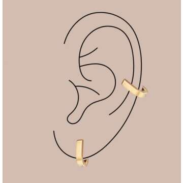 Tini Lux Hypoallergenic Titanium Mini Trendsetter Hoops | Gold Hoop Earrings for Women, Sensitive Ea...