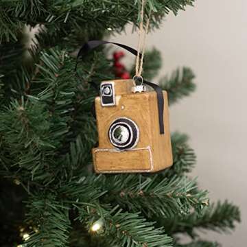 Antique Camera Ornament by RAZ Imports - 3.75 inches