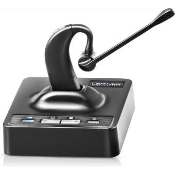 Leitner LH280 2-in-1 Wireless Headset with Mic for Work – Computer and Telephone Headset – Phone...