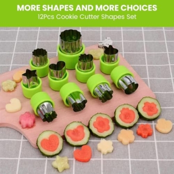 LENK 9-Pc Vegetable & Cookie Cutter Set for Kids Fun