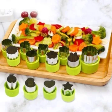 LENK 9-Pc Vegetable & Cookie Cutter Set for Kids Fun