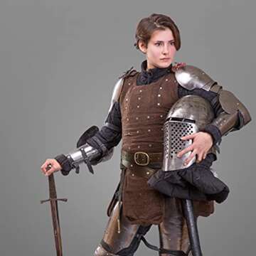 FEBUD Medieval Renaissance Sword Holster, PU Leather Waist Belt Sword Frog Scabbard Holder Adjustable, Costume Cosplay Prop Black Brown