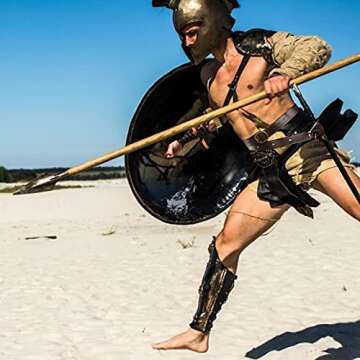 FEBUD Medieval Renaissance Sword Holster, PU Leather Waist Belt Sword Frog Scabbard Holder Adjustable, Costume Cosplay Prop Black Brown