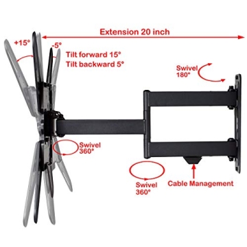 VideoSecu ML531BE2 TV Wall Mount Kit with HDMI Cable