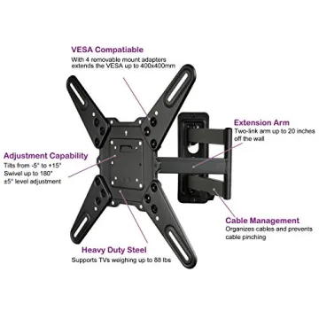 VideoSecu ML531BE2 TV Wall Mount Kit with HDMI Cable