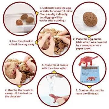 VATOS Dinosaur Eggs Dig Kit 12 Pack,Discover 12 Different Dinos, Easter Eggs Archaeology and Paleontology Toy Dino Egg Excavation Kit STEM Toys for 6,7,8,9 Year Old Boys Girls Kids Gift (DGK-12)