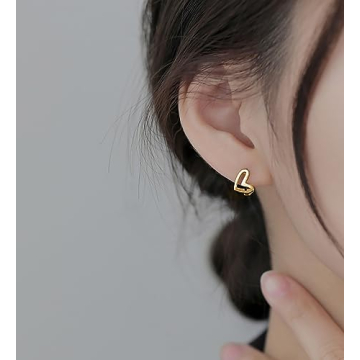 Reffeer Heart Hoop Earrings in Solid Sterling Silver