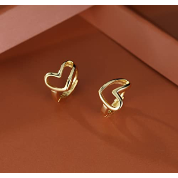 Reffeer Heart Hoop Earrings in Solid Sterling Silver