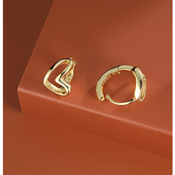 Reffeer Heart Hoop Earrings in Solid Sterling Silver