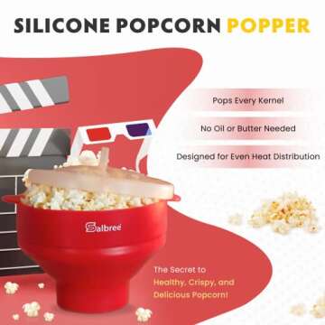 Salbree Collapsible Silicone Microwave Popcorn Maker - 16 Cups