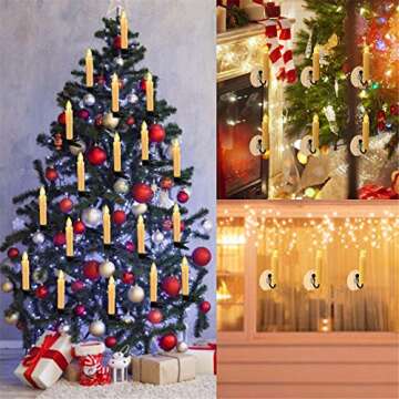 MIXALY 12 PCS Flameless Window Candles - Ivory Battery Operated LED Taper Candles with Remote Update...