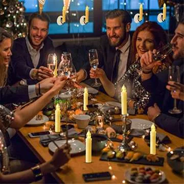 MIXALY Flameless Taper Candles for Christmas and More