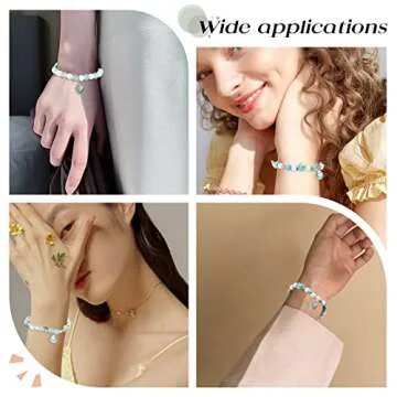 SUNNYCLUE 1 Box DIY 6Pcs Summer Ocean Theme 8mm Turquoise Beads Bracelets Shell Charms Bracelet Making Kit Turtle Beads for Jewelry Making Alloy Starfish Sandal Beads Necklace Anklets Craft Supplies