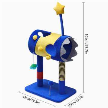 YDSLZQ Cat Tower Creativity Cat Tree, Unique Small Rocket Shape Cat Furniture for Indoor Cats, Tall Cat Jumping Platform for Play Rest Play Rest