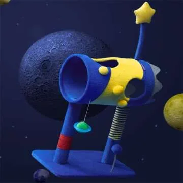 YDSLZQ Cat Tower Creativity Cat Tree, Unique Small Rocket Shape Cat Furniture for Indoor Cats, Tall Cat Jumping Platform for Play Rest Play Rest