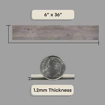 Vinyl Peel and Stick Floor Tile, Self-Adhesive Wood Plank, 10-Pack (15 Square Feet) - 6 Inch Width, 36 Inch Length, 1.2mm - Light Grey Oak - Easy DIY Nexus Planks for Any Room by Achim Home Decor