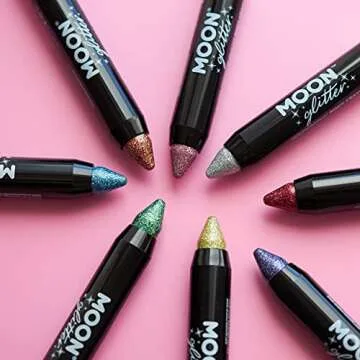 Moon Glitter Face & Body Crayons - 8 Colors for Creative Fun