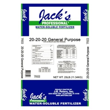 Jack's Professional 20-20-20 General Purpose Water-Soluble Fertilizer with Micronutrients for Heavy ...
