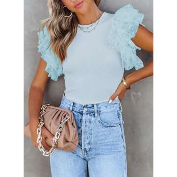 SHEWIN Womens Tops Causal Short Sleeve Shirts Loose Crew Neck Tshirts Shirts Lightweight Summer Tops for Women 2025,US 8-10(M),Apricot