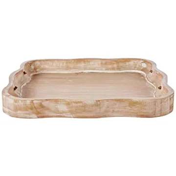 Mud Pie Scalloped Beaded Tray for Home Decor